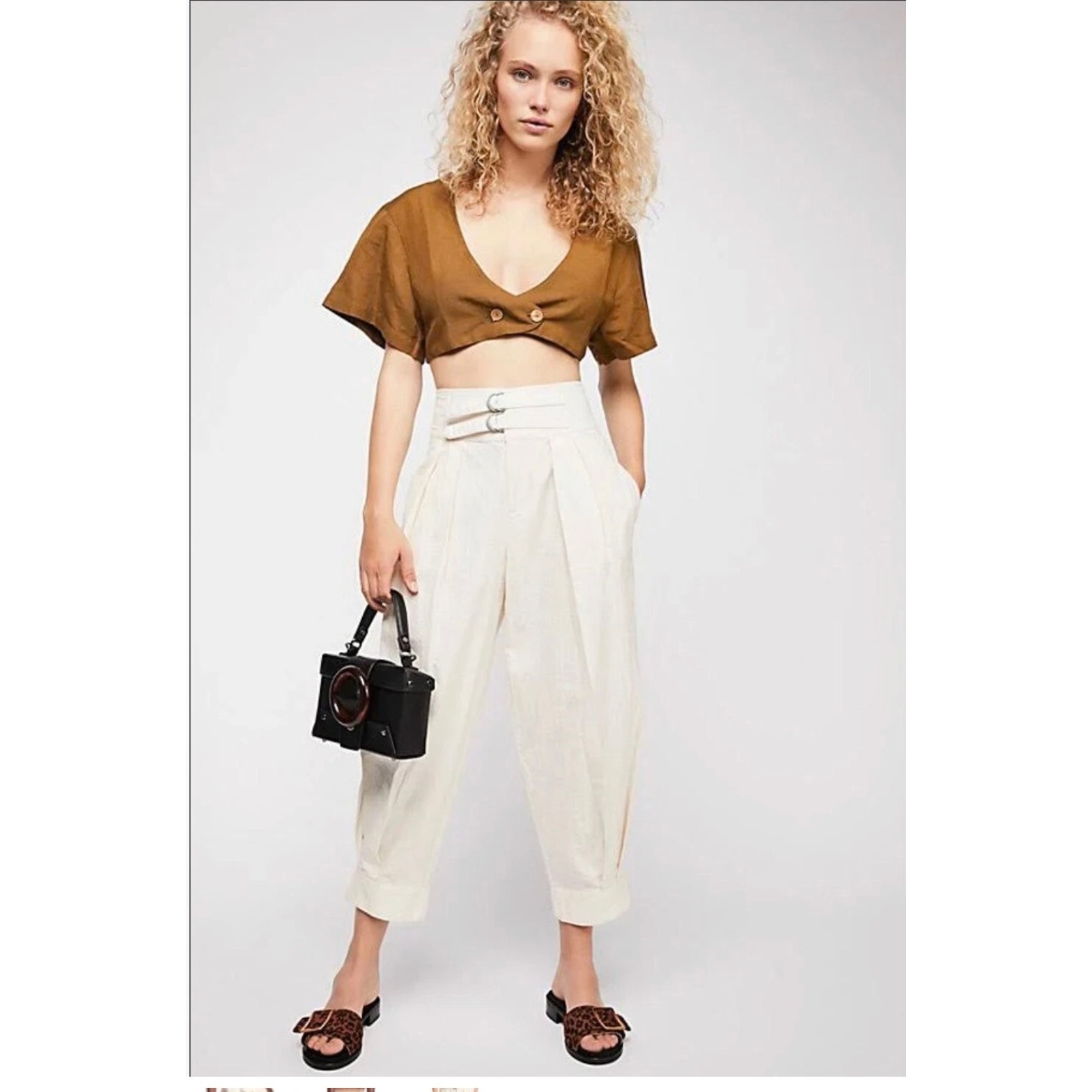 Nwot / Free People Double Buckle Trousers / Sz 8